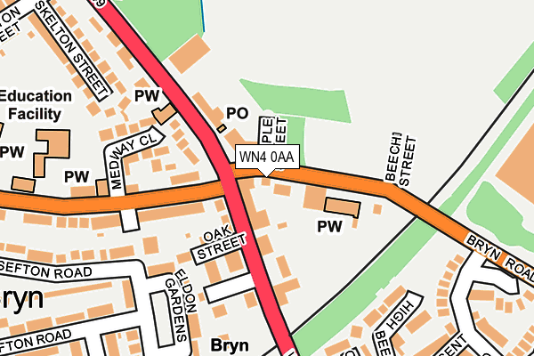 WN4 0AA map - OS OpenMap – Local (Ordnance Survey)