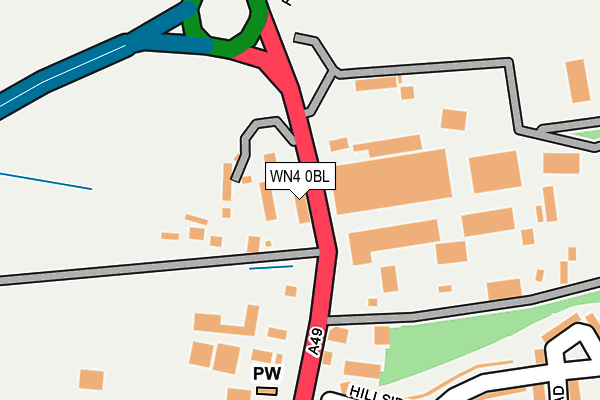 WN4 0BL map - OS OpenMap – Local (Ordnance Survey)