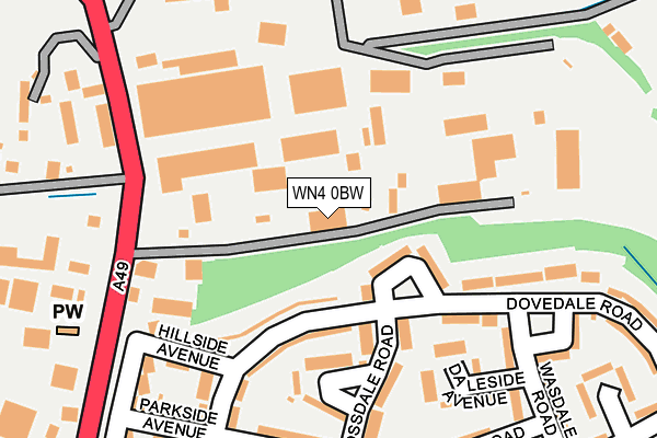 WN4 0BW map - OS OpenMap – Local (Ordnance Survey)