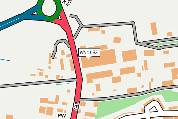 WN4 0BZ map - OS OpenMap – Local (Ordnance Survey)