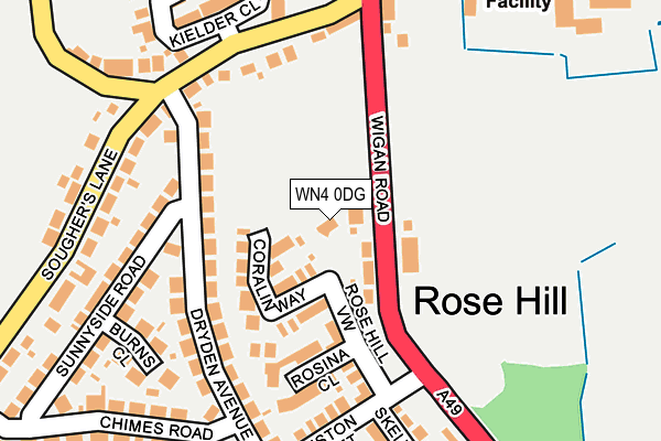 WN4 0DG map - OS OpenMap – Local (Ordnance Survey)