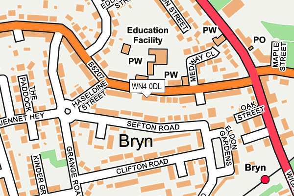 WN4 0DL map - OS OpenMap – Local (Ordnance Survey)