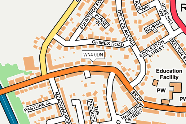 WN4 0DN map - OS OpenMap – Local (Ordnance Survey)