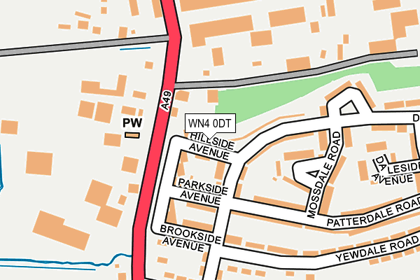 WN4 0DT map - OS OpenMap – Local (Ordnance Survey)