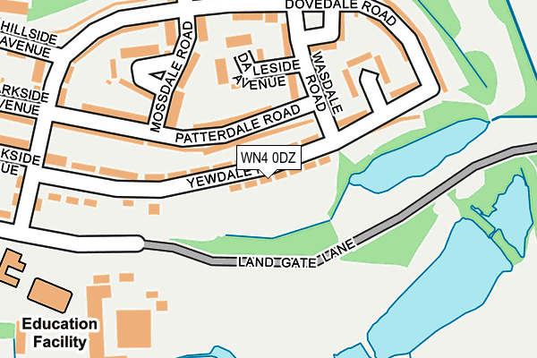 WN4 0DZ map - OS OpenMap – Local (Ordnance Survey)