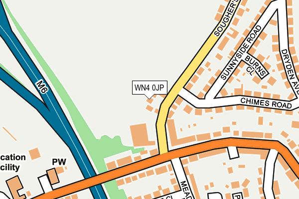 WN4 0JP map - OS OpenMap – Local (Ordnance Survey)