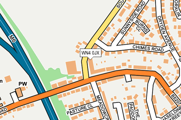 WN4 0JX map - OS OpenMap – Local (Ordnance Survey)