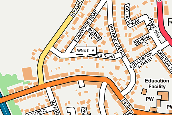 WN4 0LA map - OS OpenMap – Local (Ordnance Survey)