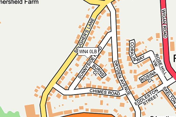 WN4 0LB map - OS OpenMap – Local (Ordnance Survey)