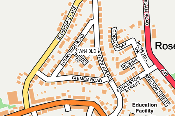 WN4 0LD map - OS OpenMap – Local (Ordnance Survey)