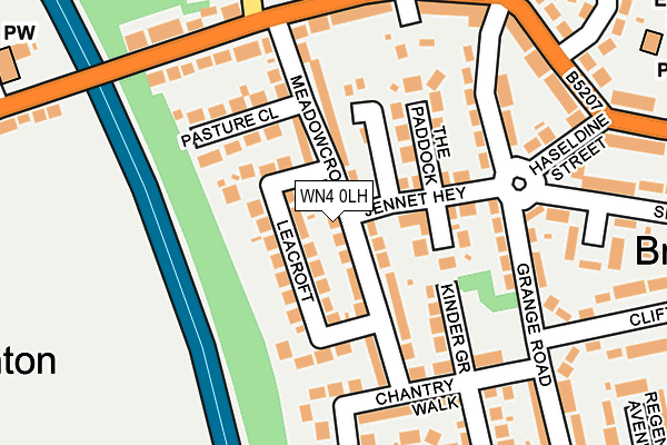 WN4 0LH map - OS OpenMap – Local (Ordnance Survey)
