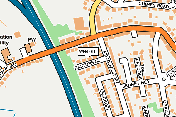 WN4 0LL map - OS OpenMap – Local (Ordnance Survey)