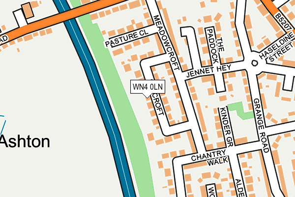 WN4 0LN map - OS OpenMap – Local (Ordnance Survey)