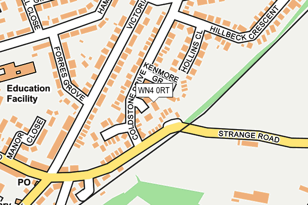 WN4 0RT map - OS OpenMap – Local (Ordnance Survey)