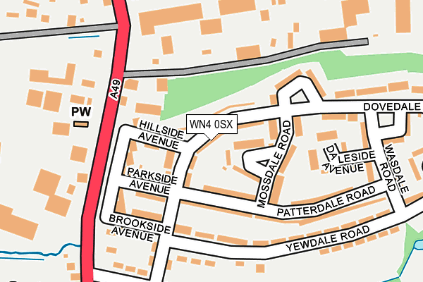 WN4 0SX map - OS OpenMap – Local (Ordnance Survey)