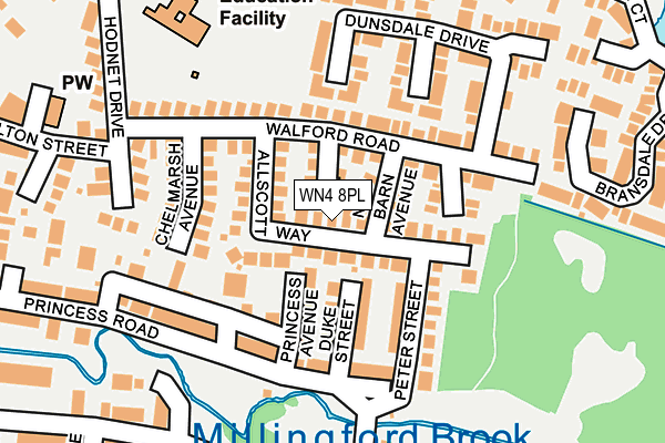 WN4 8PL map - OS OpenMap – Local (Ordnance Survey)