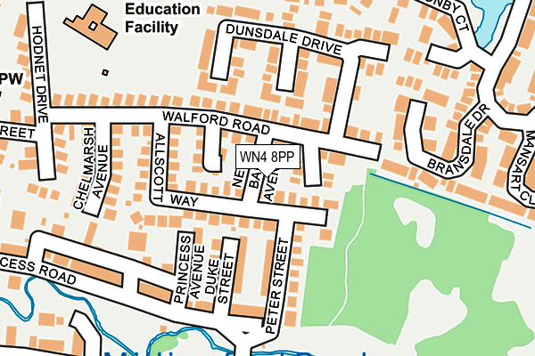 WN4 8PP map - OS OpenMap – Local (Ordnance Survey)