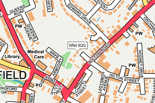 WN4 8QQ map - OS OpenMap – Local (Ordnance Survey)