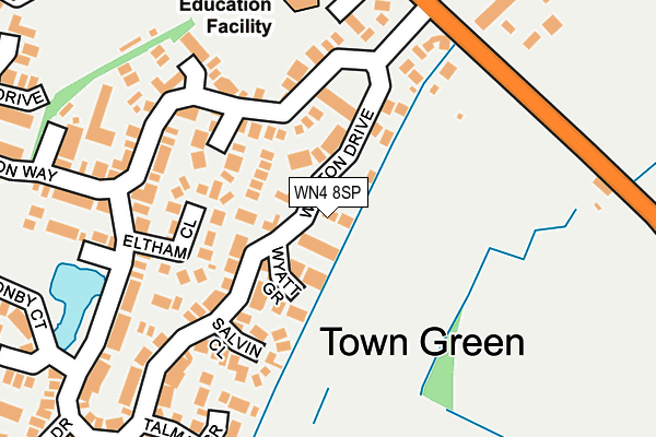 WN4 8SP map - OS OpenMap – Local (Ordnance Survey)