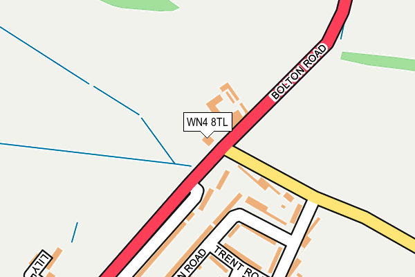 WN4 8TL map - OS OpenMap – Local (Ordnance Survey)