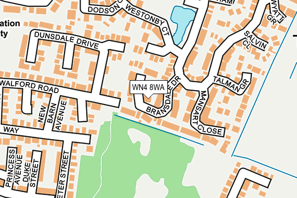 WN4 8WA map - OS OpenMap – Local (Ordnance Survey)