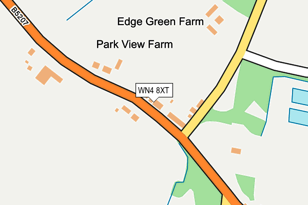 WN4 8XT map - OS OpenMap – Local (Ordnance Survey)