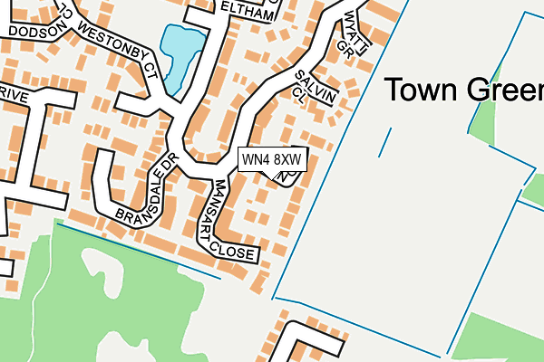 WN4 8XW map - OS OpenMap – Local (Ordnance Survey)