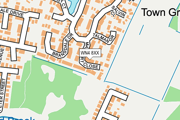 WN4 8XX map - OS OpenMap – Local (Ordnance Survey)