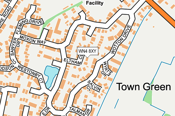 WN4 8XY map - OS OpenMap – Local (Ordnance Survey)
