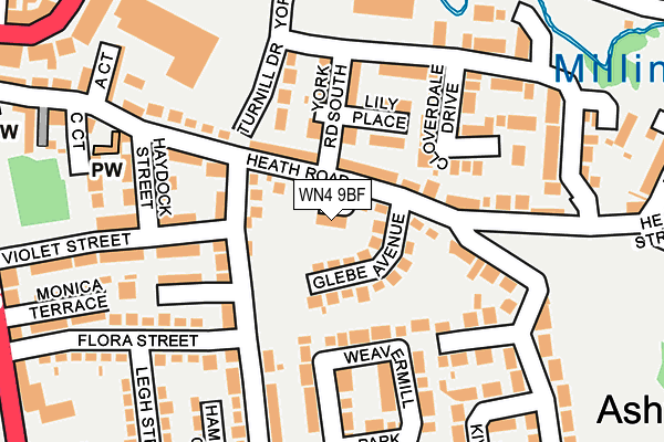 WN4 9BF map - OS OpenMap – Local (Ordnance Survey)