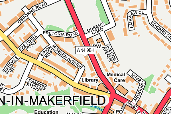 WN4 9BH map - OS OpenMap – Local (Ordnance Survey)