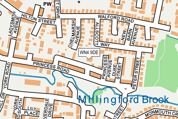 WN4 9DE map - OS OpenMap – Local (Ordnance Survey)