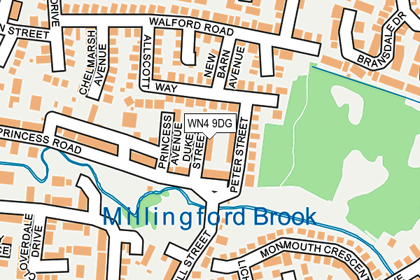 WN4 9DG map - OS OpenMap – Local (Ordnance Survey)