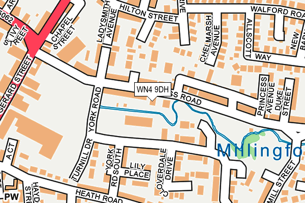 WN4 9DH map - OS OpenMap – Local (Ordnance Survey)