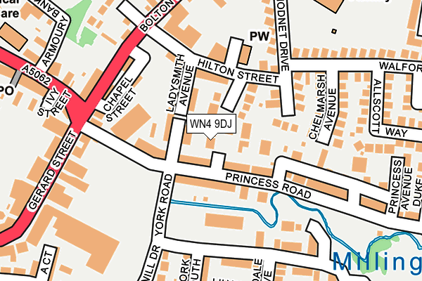WN4 9DJ map - OS OpenMap – Local (Ordnance Survey)