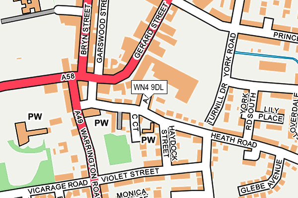 WN4 9DL map - OS OpenMap – Local (Ordnance Survey)