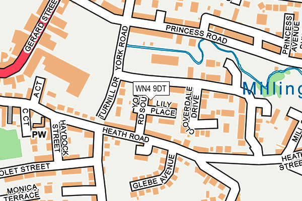 WN4 9DT map - OS OpenMap – Local (Ordnance Survey)