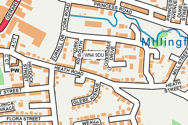 WN4 9DU map - OS OpenMap – Local (Ordnance Survey)