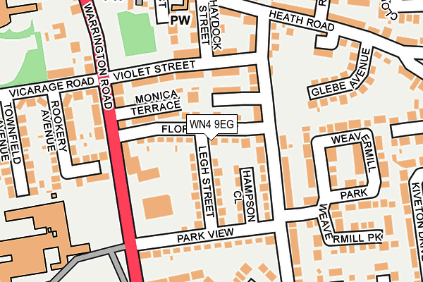 WN4 9EG map - OS OpenMap – Local (Ordnance Survey)