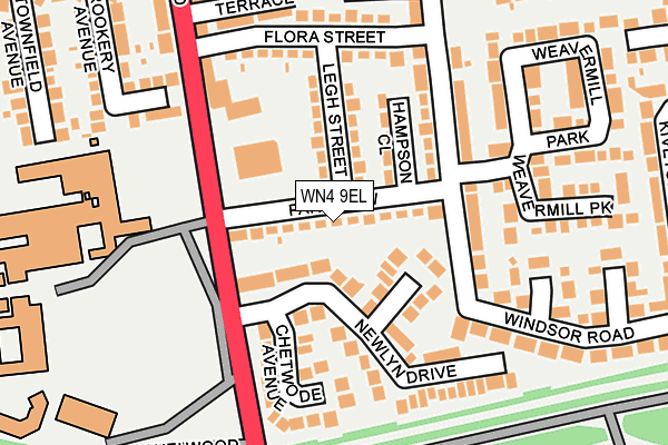 WN4 9EL map - OS OpenMap – Local (Ordnance Survey)