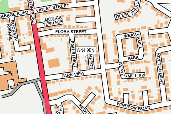 WN4 9EN map - OS OpenMap – Local (Ordnance Survey)