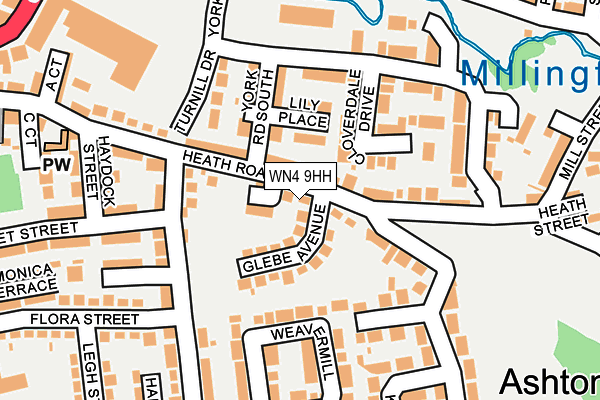 WN4 9HH map - OS OpenMap – Local (Ordnance Survey)