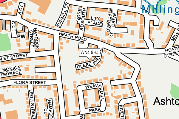 WN4 9HJ map - OS OpenMap – Local (Ordnance Survey)