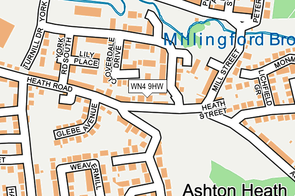 WN4 9HW map - OS OpenMap – Local (Ordnance Survey)