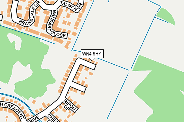 WN4 9HY map - OS OpenMap – Local (Ordnance Survey)