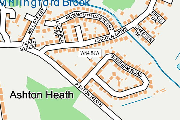 WN4 9JW map - OS OpenMap – Local (Ordnance Survey)