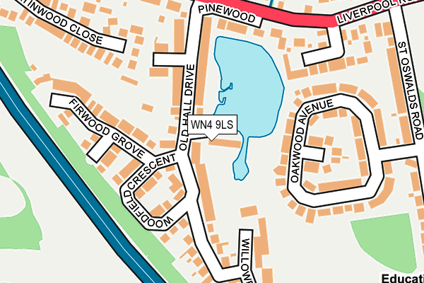 WN4 9LS map - OS OpenMap – Local (Ordnance Survey)