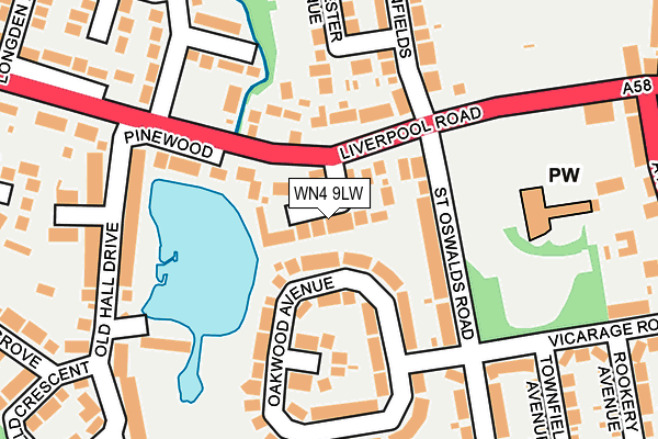 WN4 9LW map - OS OpenMap – Local (Ordnance Survey)