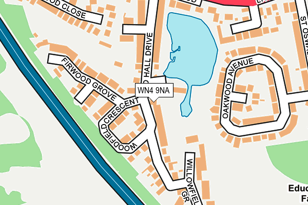 WN4 9NA map - OS OpenMap – Local (Ordnance Survey)