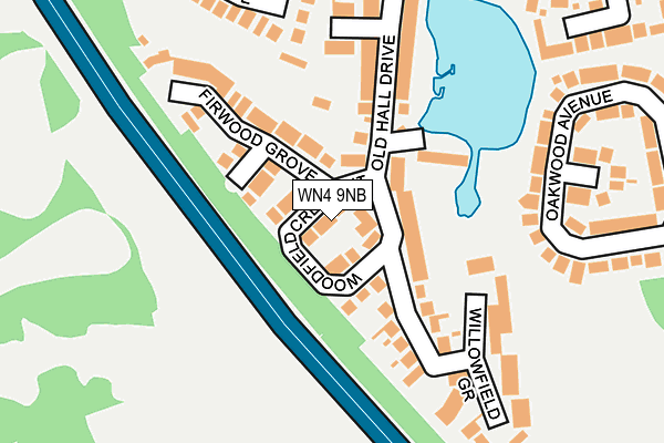 WN4 9NB map - OS OpenMap – Local (Ordnance Survey)
